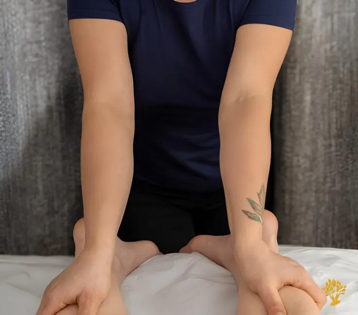 Mains qui massent le dos pendant un massage naturiste offert en carte cadeau, Cabinet Tammaia à Villeurbanne